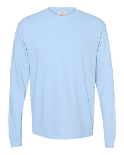 Comfort Colors Unisex Garment-Dyed Heavyweight Long Sleeve T-Shirt - Hydrangea Front