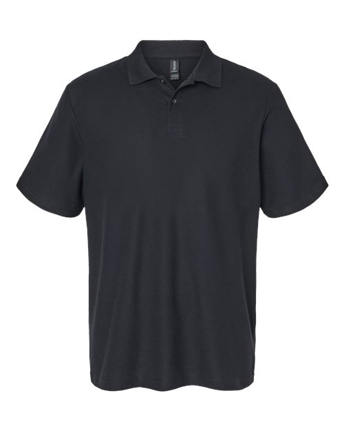 Unisex Softstyle® Pique Polo - Black Front