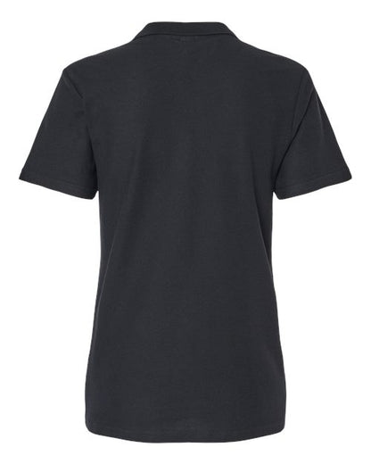 Women's Softstyle® Pique Polo - Black Back