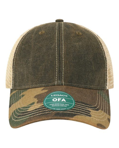 LEGACY Old Favorite Trucker Cap - Black/ Army Camo/ Khaki Front