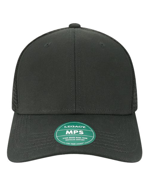 LEGACY Mid-Pro Snapback Trucker Cap - Black/ Black Front