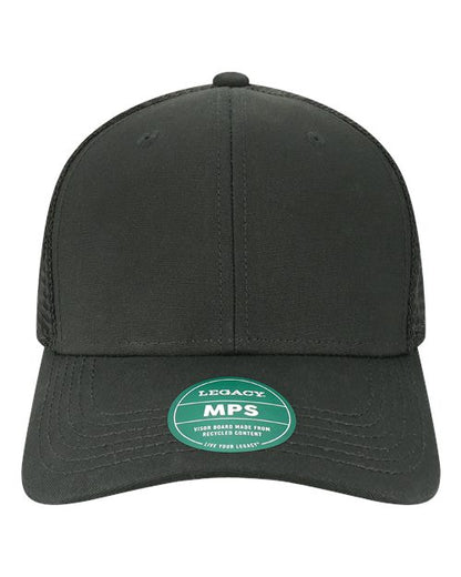 LEGACY Mid-Pro Snapback Trucker Cap - Black/ Black Front
