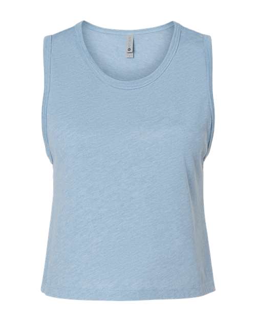 Next Level Women's Festival Crop Tank - Stonewash Denim Front