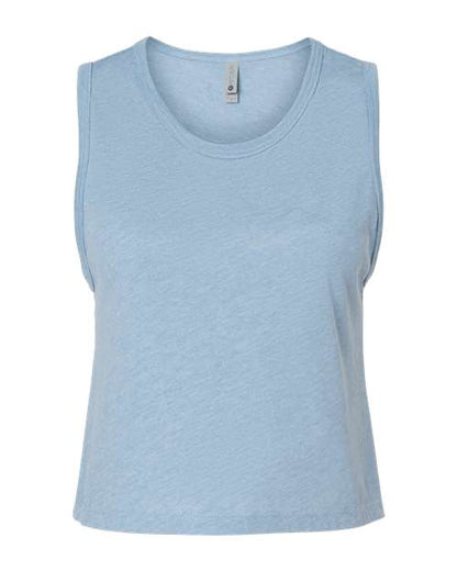 Next Level Women's Festival Crop Tank - Stonewash Denim Front
