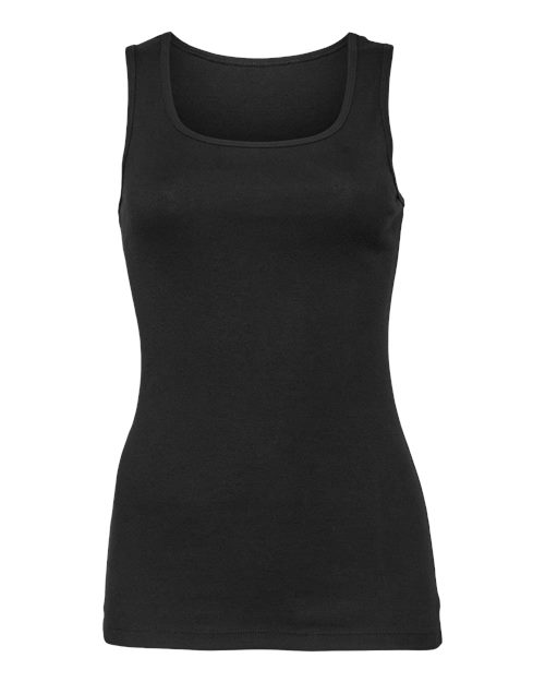 BELLA + CANVAS Women's Micro Rib Tank - Solid Black Blend Front