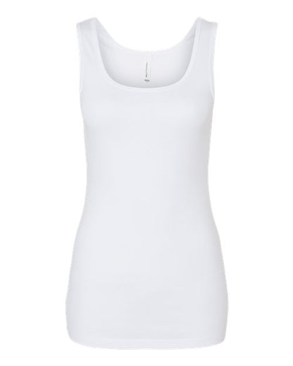 BELLA + CANVAS Women's Micro Rib Tank - Solid White Blend Front