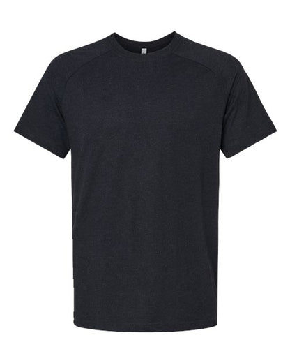 BELLA + CANVAS Men's Heather CVC Raglan Tee - Black Heather Front