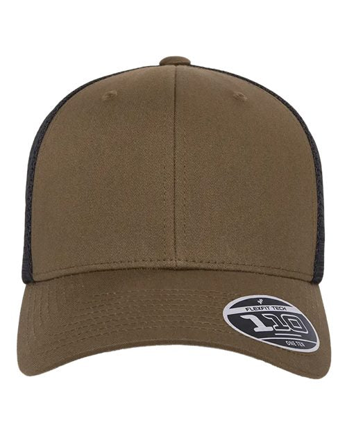 Flexfit 110® Mesh-Back Cap - Coyote Brown/ Black Front