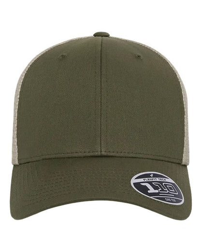 Flexfit 110® Mesh-Back Cap - Olive/ Khaki Front