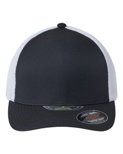 Flexfit Unipanel™ Trucker Cap - Black/ White Front