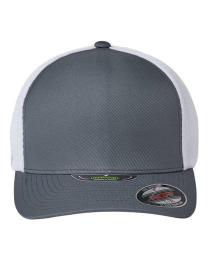 Flexfit Unipanel™ Trucker Cap - Charcoal/ White Front