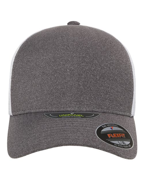 Flexfit Unipanel™ Trucker Cap - Melange Heather/ White Front