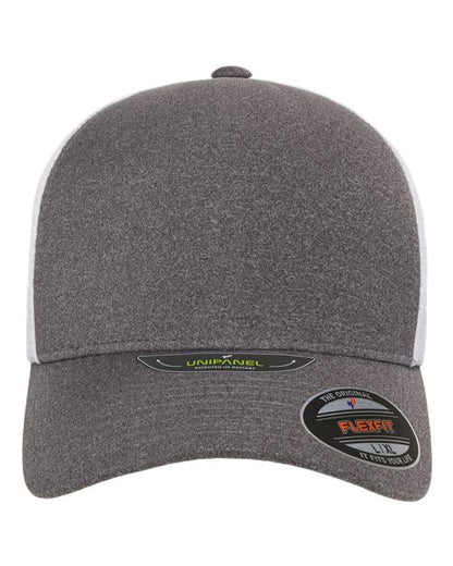 Flexfit Unipanel™ Trucker Cap - Melange Heather/ White Front