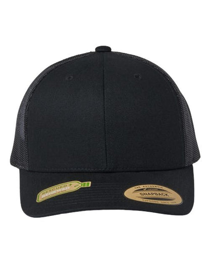 YP Classics Sustainable Retro Trucker Cap - Black Front
