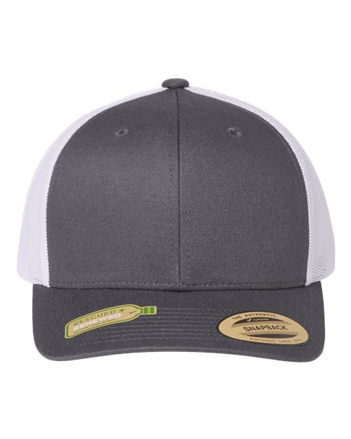 YP Classics Sustainable Retro Trucker Cap - Charcoal/ White Front