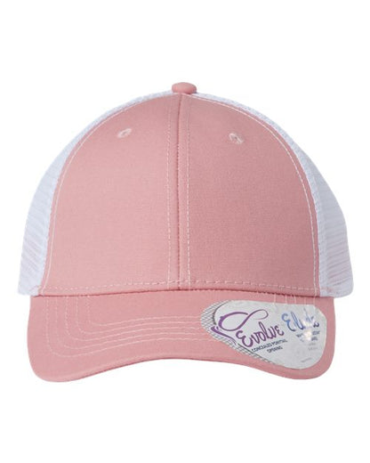 Infinity Her Women's Modern Trucker Cap - Dusty Rose/ White Front