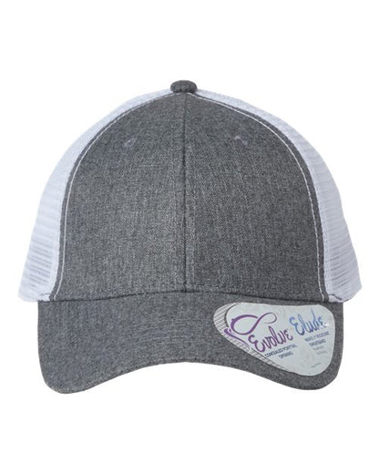 Infinity Her Women's Modern Trucker Cap - Heather Grey/ White Front