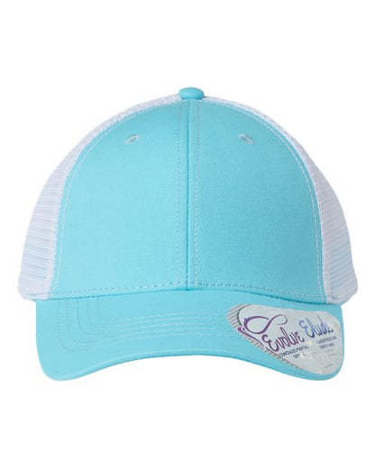 Infinity Her Women's Modern Trucker Cap - Light Blue/ White Front