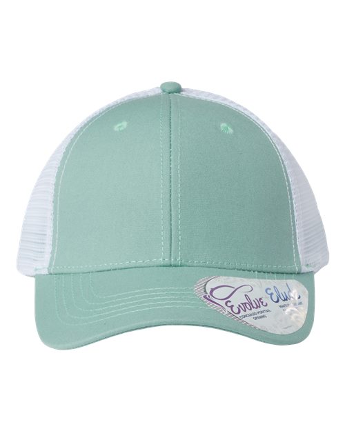 Infinity Her Women's Modern Trucker Cap - Seafoam/ White Front
