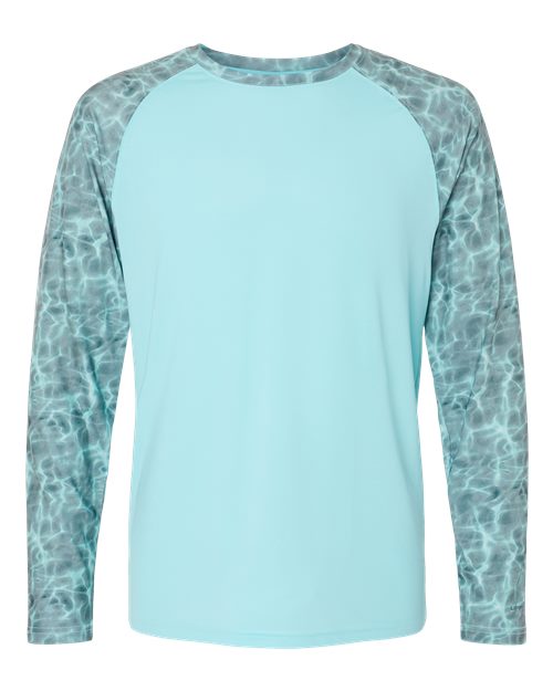 Paragon Men's Panama Colorblocked Long Sleeve T-Shirt - Grey Aqua Water Front