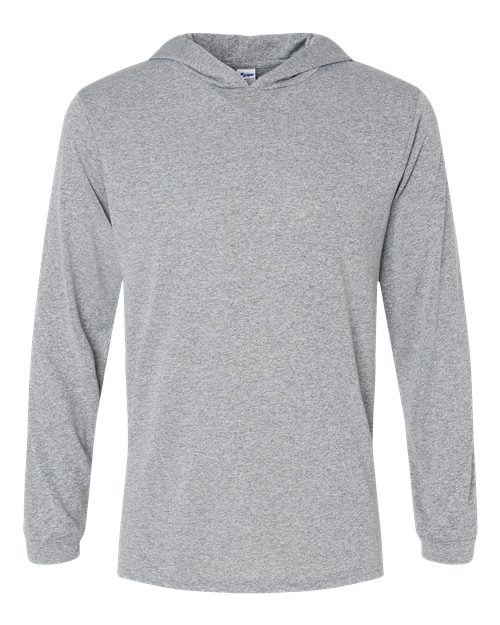 Paragon Unisex Bahama Performance Hooded Long Sleeve T-Shirt - Heather Grey Front