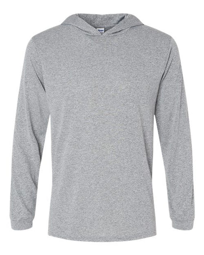Paragon Unisex Bahama Performance Hooded Long Sleeve T-Shirt - Heather Grey Front