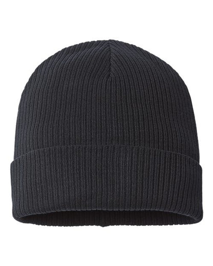 Atlantis Headwear Sustainable Cuffed Beanie - Black Front
