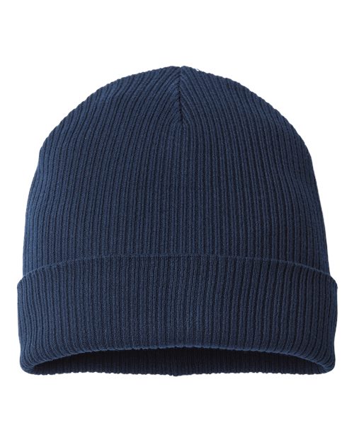 Atlantis Headwear Sustainable Cuffed Beanie - Navy Front