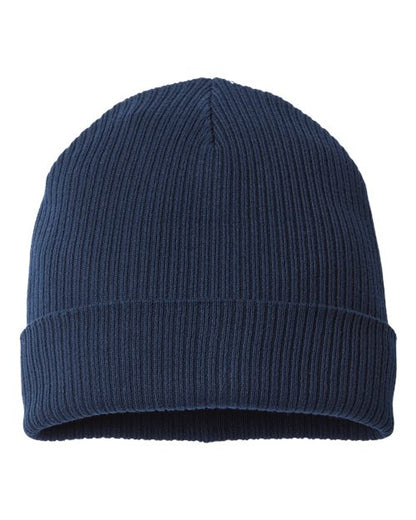 Atlantis Headwear Sustainable Cuffed Beanie - Navy Front