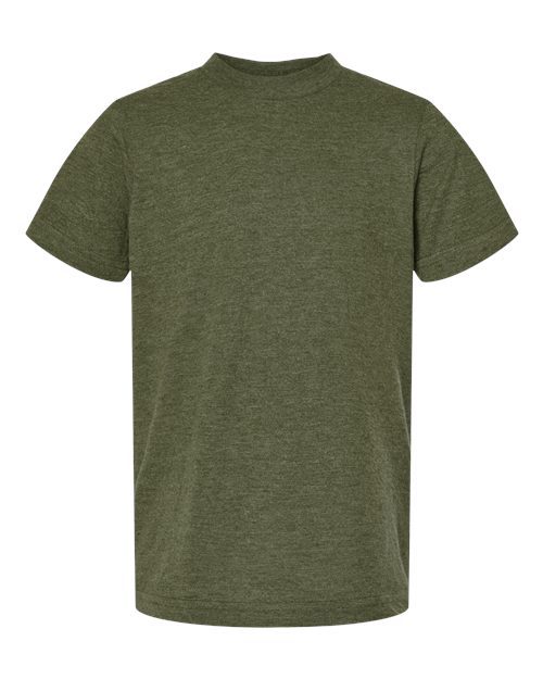 Tultex Youth Fine Jersey T-Shirt - Heather Military Green Front
