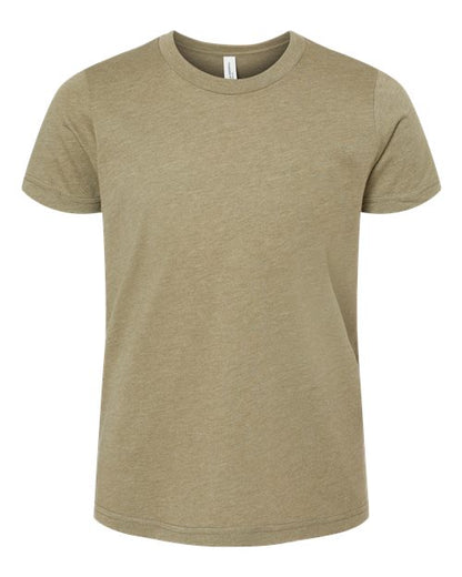 BELLA + CANVAS Youth CVC Jersey Tee - Heather Olive Front