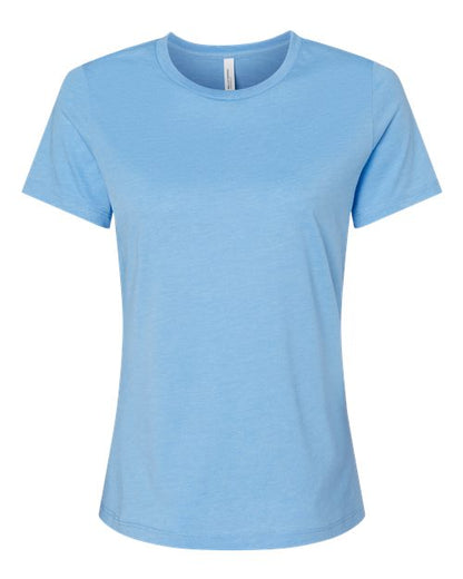 BELLA + CANVAS Women’s Relaxed Fit Heather CVC Tee - Heather Carolina Blue Front