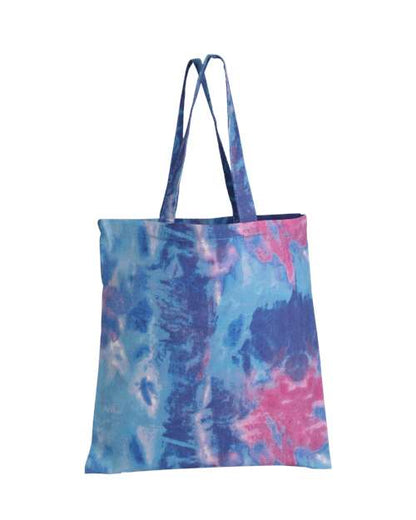 Q-Tees Tie-Dyed Canvas Tote Bag - Cotton Candy Front