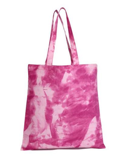 Q-Tees Tie-Dyed Canvas Tote Bag - Pink Lady Front