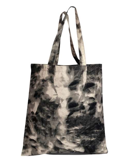 Q-Tees Tie-Dyed Canvas Tote Bag - Stormy Ash Front