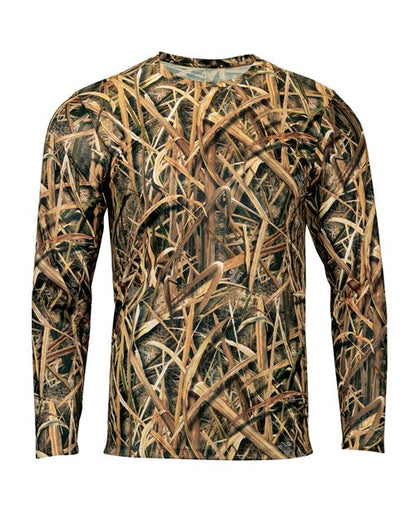 Paragon Men's Oxford Performance Camo Print Long Sleeve T-Shirt - Shadow Grass Front