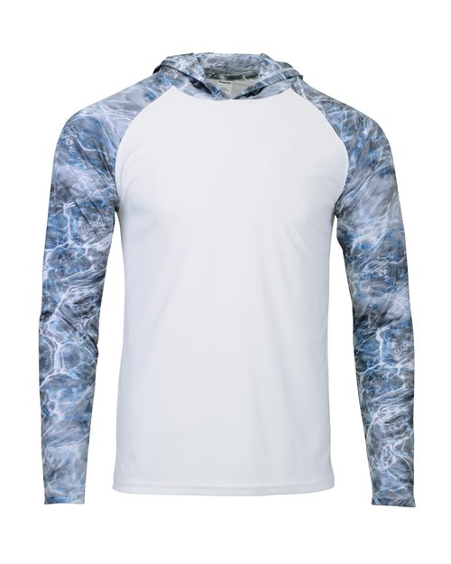 Paragon Men's Biloxi Performance Colorblocked Hooded Long Sleeve T-Shirt - Steelhead Front