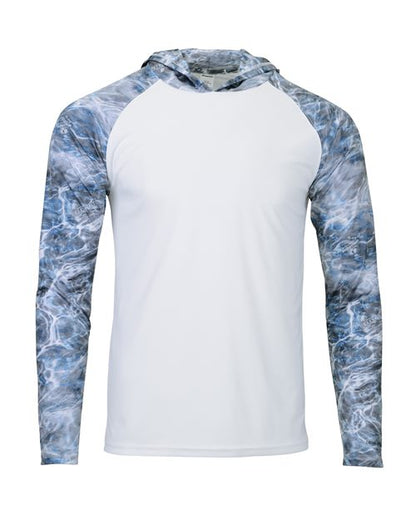 Paragon Men's Biloxi Performance Colorblocked Hooded Long Sleeve T-Shirt - Steelhead Front