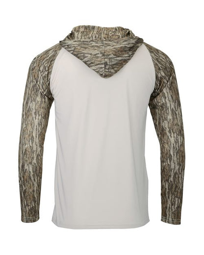 Paragon Men's Biloxi Performance Colorblocked Hooded Long Sleeve T-Shirt - Back