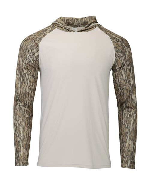 Paragon Men's Biloxi Performance Colorblocked Hooded Long Sleeve T-Shirt - Bottomland Front