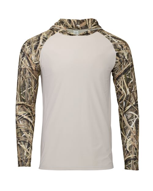 Paragon Men's Biloxi Performance Colorblocked Hooded Long Sleeve T-Shirt - Shadow Grass Front