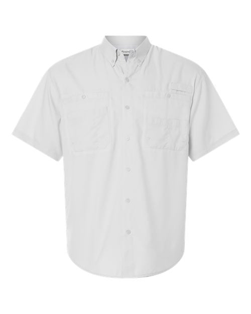 Paragon Men's Hatteras Performance Short Sleeve Fishing Shirt - Aluminum Front