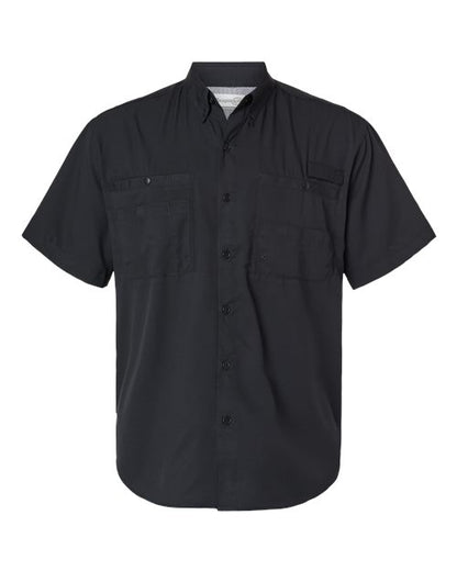 Paragon Men's Hatteras Performance Short Sleeve Fishing Shirt - Black Front