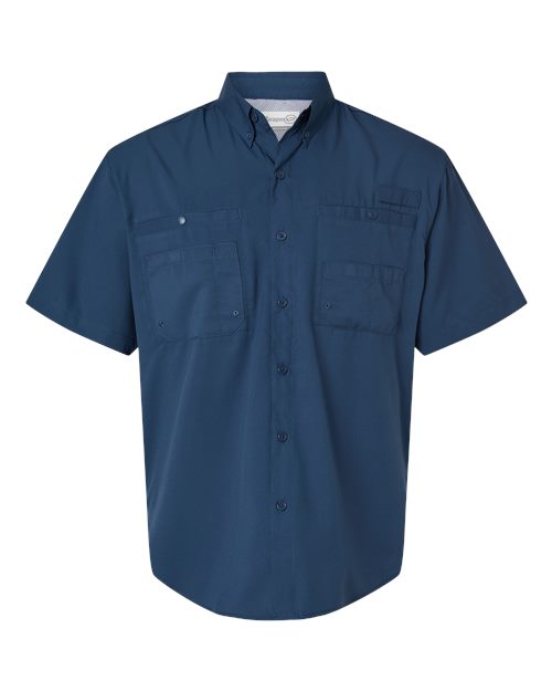 Paragon Men's Hatteras Performance Short Sleeve Fishing Shirt - Navy Front
