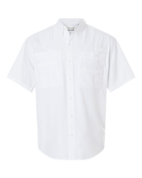 Paragon Men's Hatteras Performance Short Sleeve Fishing Shirt - White Front