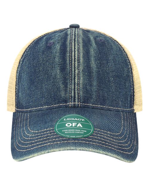 LEGACY Old Favorite Trucker Cap - Blue Denim/ Khaki Front