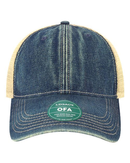 LEGACY Old Favorite Trucker Cap - Blue Denim/ Khaki Front