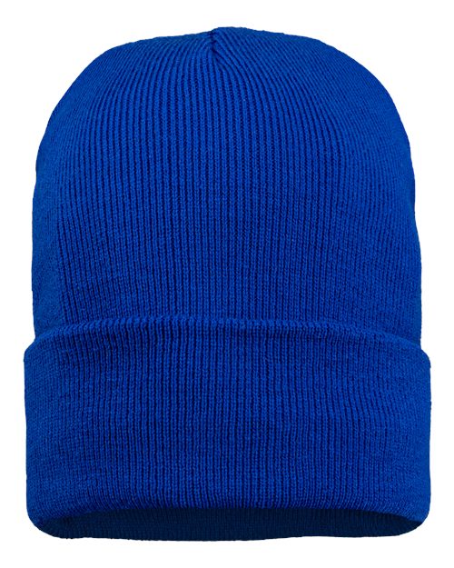 Sportsman 12" Jersey Lined Cuffed Beanie - Royal Front