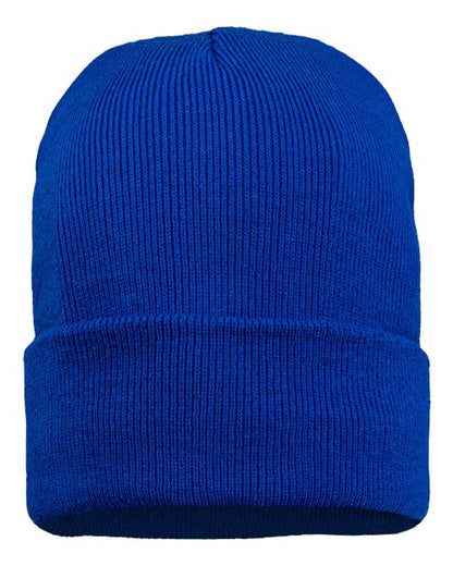 Sportsman 12" Jersey Lined Cuffed Beanie - Royal Front