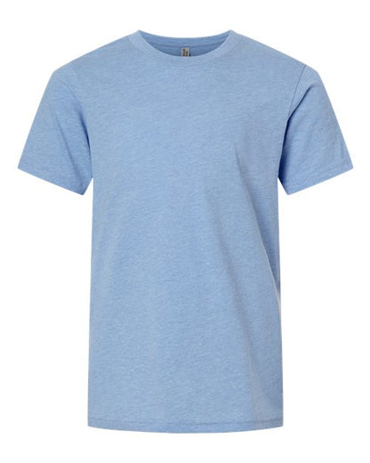 Next Level Youth CVC Tee - Heather Columbia Blue Front